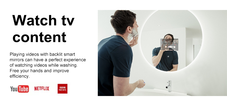 espejo de baño con televisión inteligente