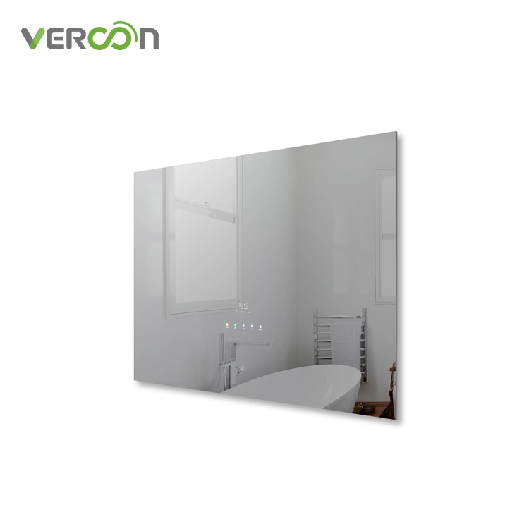 Espejo de baño inteligente con retroiluminación americana de Europa con TV de espejo mágico con pantalla táctil de 10,1 pulgadas para bienes raíces
