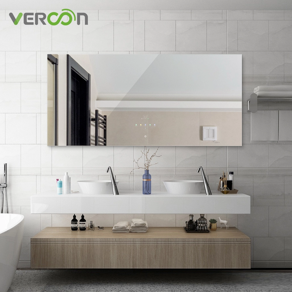 Nuevo llega el primer espejo de baño inteligente android os 11 en el mundo espejos de tocador de baño rectangulares redondos a la venta