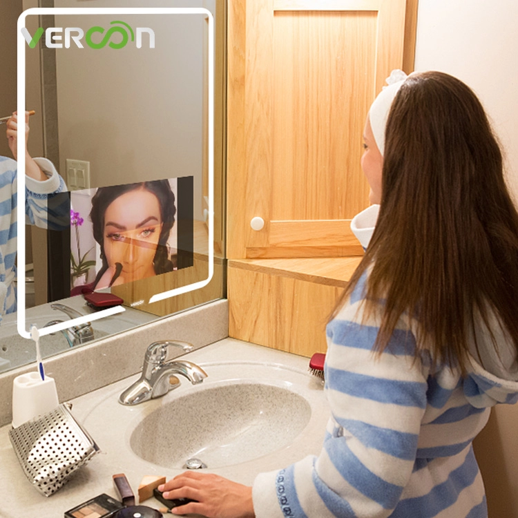 Espejo LED de baño con pantalla táctil de 21,5 pulgadas Vercon con TV