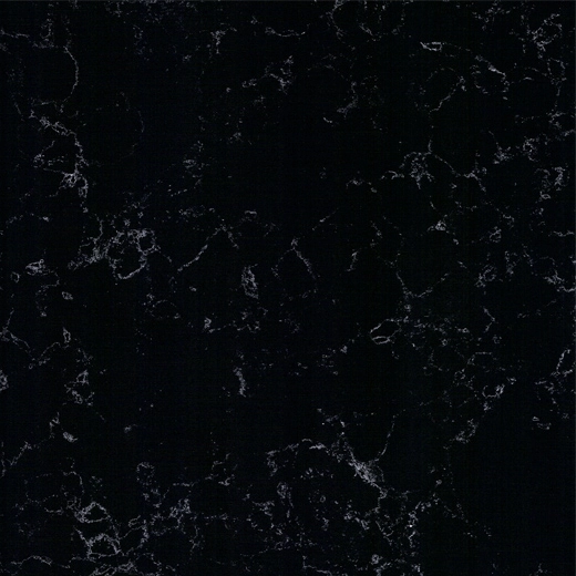 Producto de piedra manufacturada de encimera de cuarzo negro de grano blanco nocturno OP6012