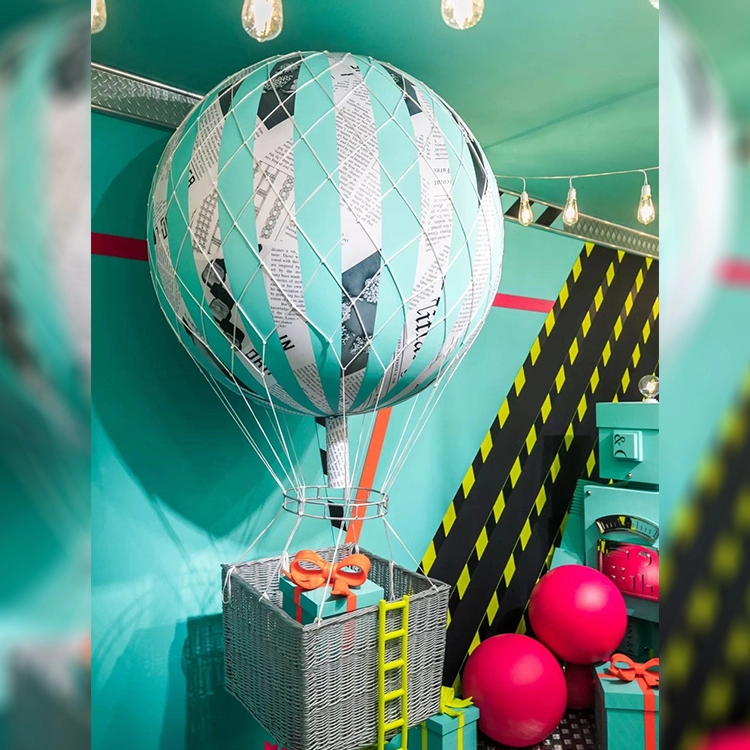 Accesorios de exhibición de ventana de globos de aire caliente de color de venta caliente