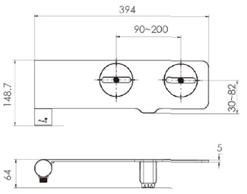 bidet attachment dimension