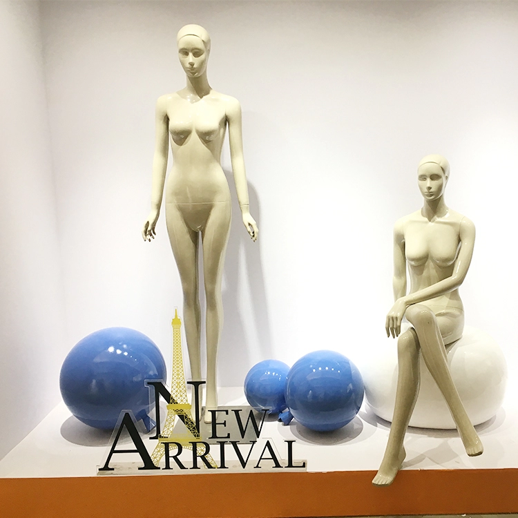 Globos azules de fibra de vidrio de venta caliente para exhibición de ventana de tienda minorista femenina