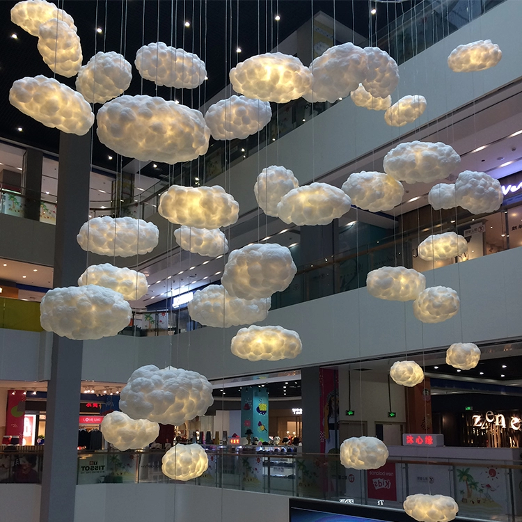 Decoración colgante de nube suave para centro comercial