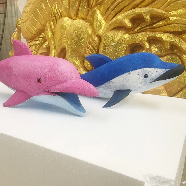 Accesorios de decoración de concha de delfín, escultura de espuma con temática marina de verano