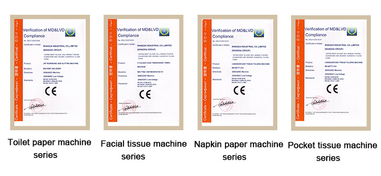Certificaciones CE de la máquina empacadora de pañuelos faciales