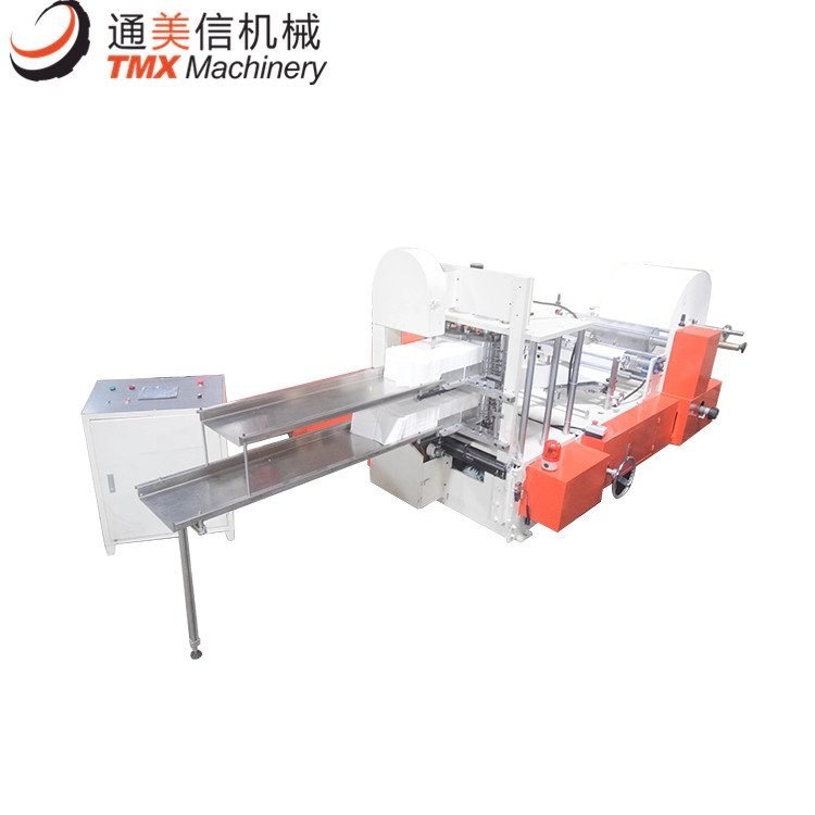 Funcionamiento de la máquina plegadora de papel para servilletas de dos pisos
