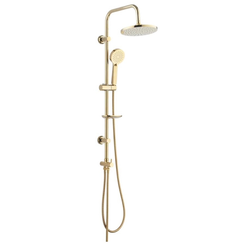 Sistema de ducha dorado con cabezal de ducha de 8 pulgadas