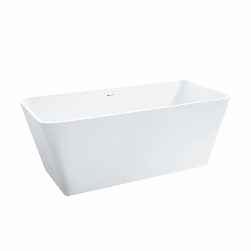 Bañera de superficie sólida independiente blanca moderna