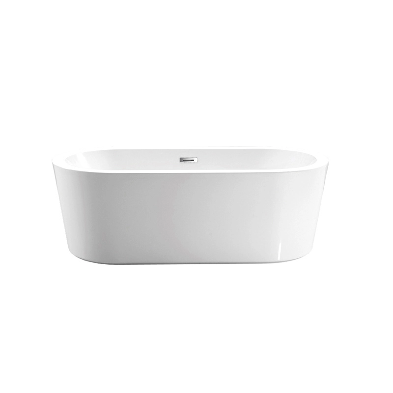 Bañera independiente ovalada de acrílico blanco para baño
