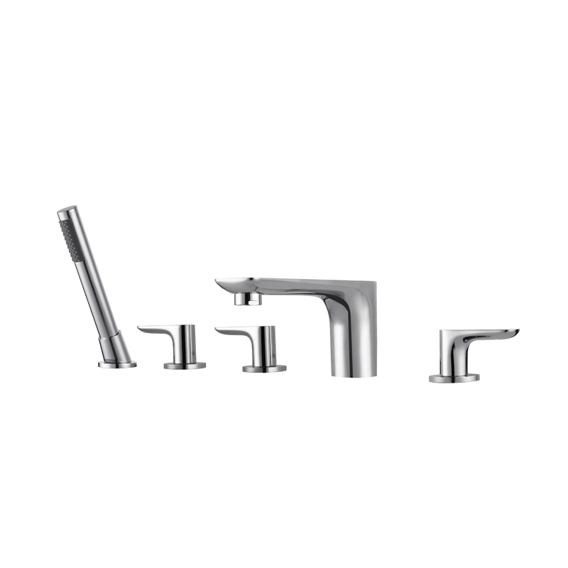 Grifos de bañera de diseño moderno montados en el borde de 5 orificios
