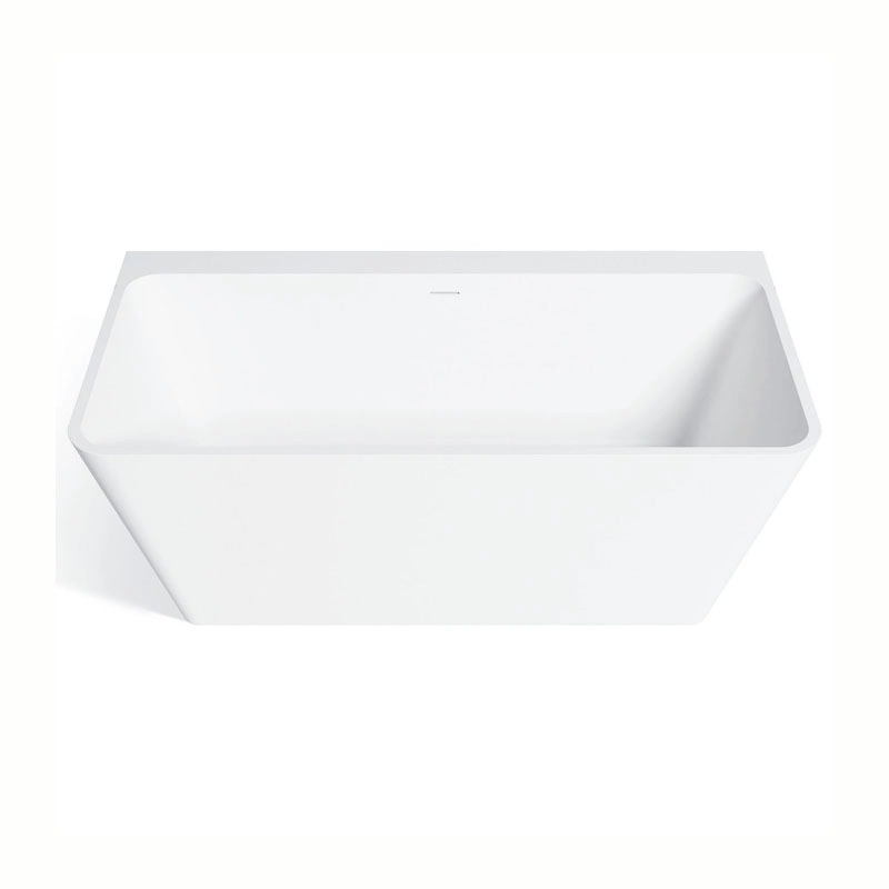 Bañera independiente de superficie sólida de diseño moderno en blanco mate