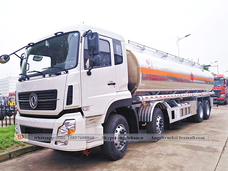 Aleación de aluminio del camión de combustible de gasolina de Dongfeng 8x4 27500 litros