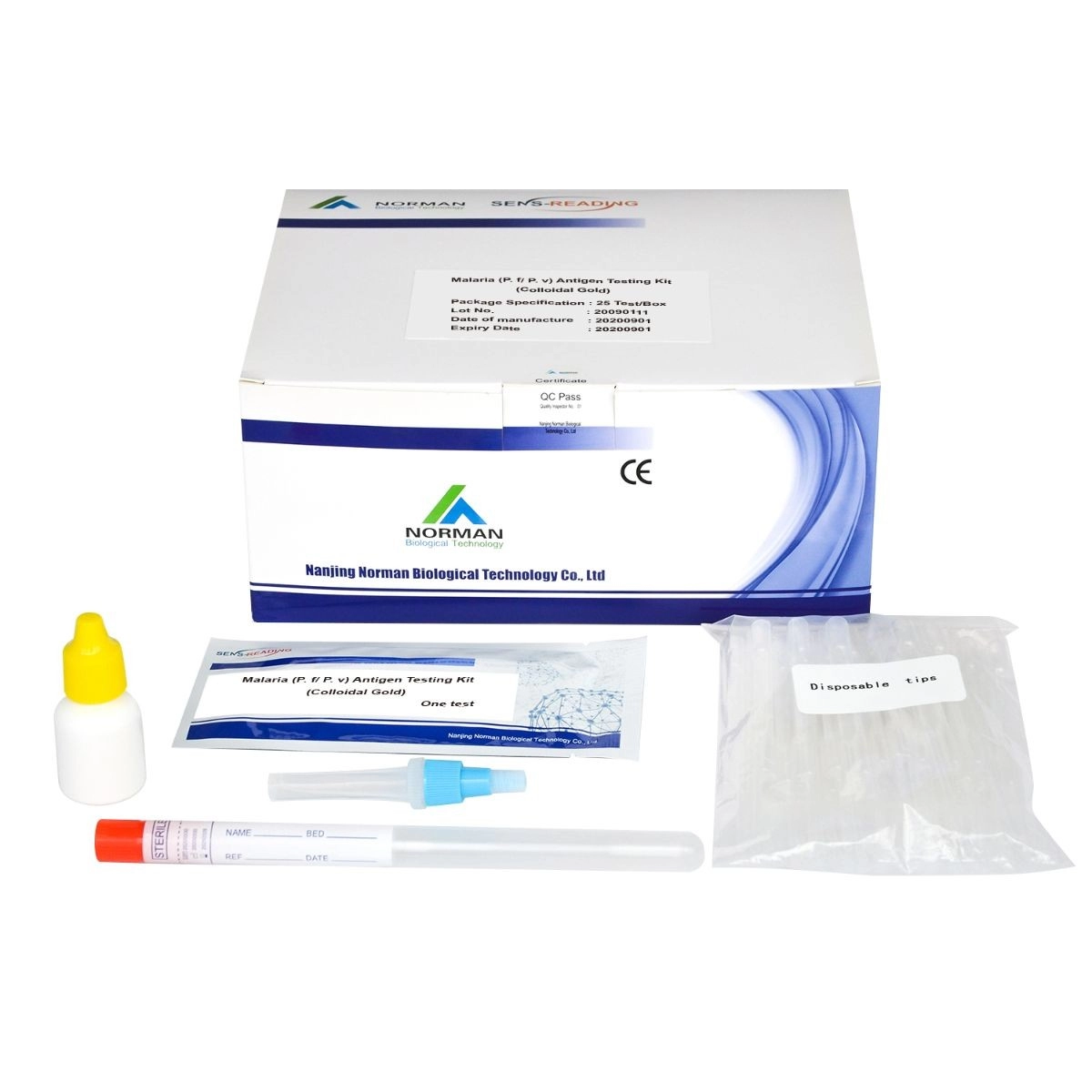 Kit de prueba de antígeno de malaria (P. f P. v)