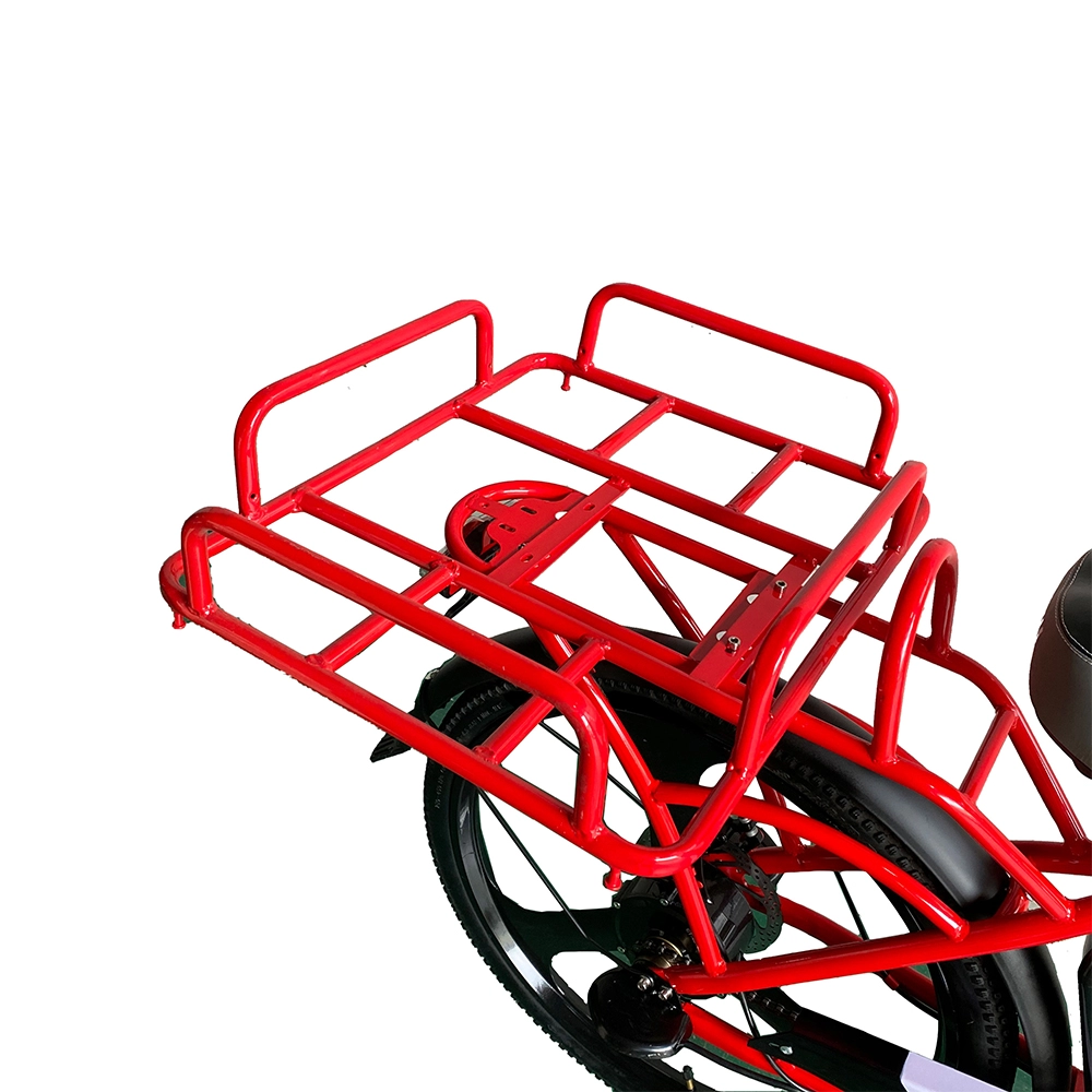 Bicicleta eléctrica de entrega de alimentos roja de 48V 240W