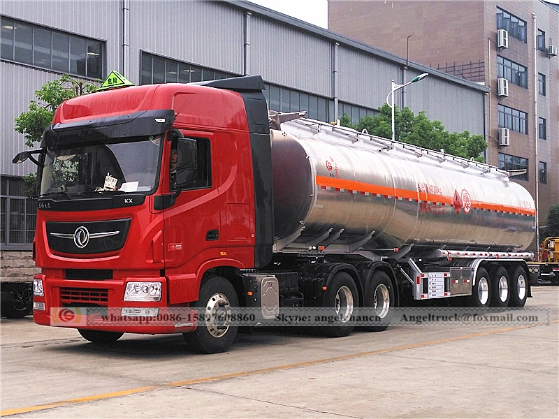 Camión cisterna de aceite de semirremolque con depósito de combustible de aluminio de 3 ejes