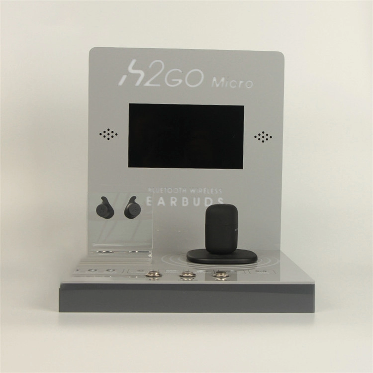 La fábrica del estante de exhibición del auricular del LCD modificó el estante de exhibición acrílico personalizado del auricular de Bluetooth