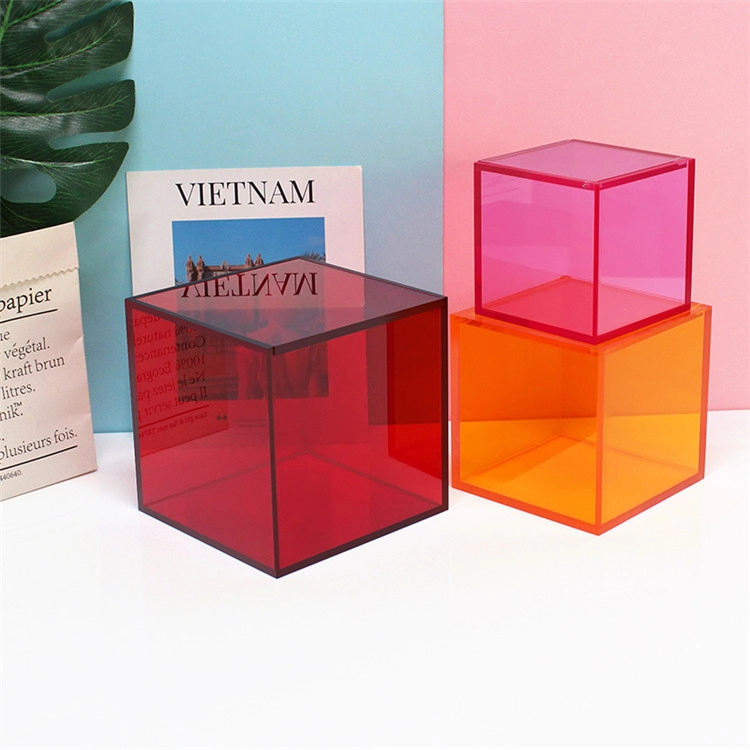 Caja acrílica rectangular colorida personalizada