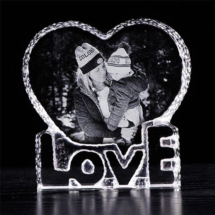 Marco de fotos de acrílico de cristal de amor personalizado