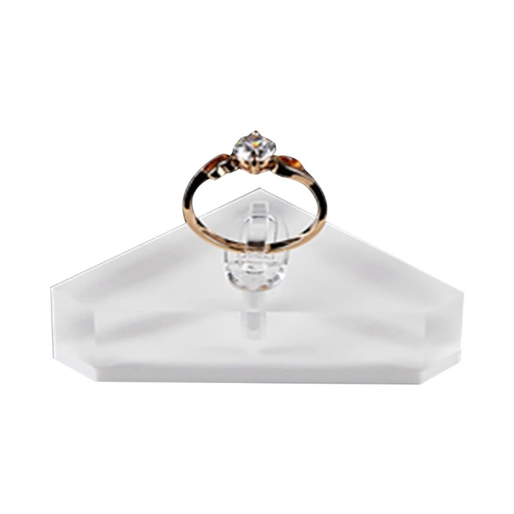 Soporte de joyería de acrílico transparente para soporte de exhibición de anillo de apoyo de fotografía