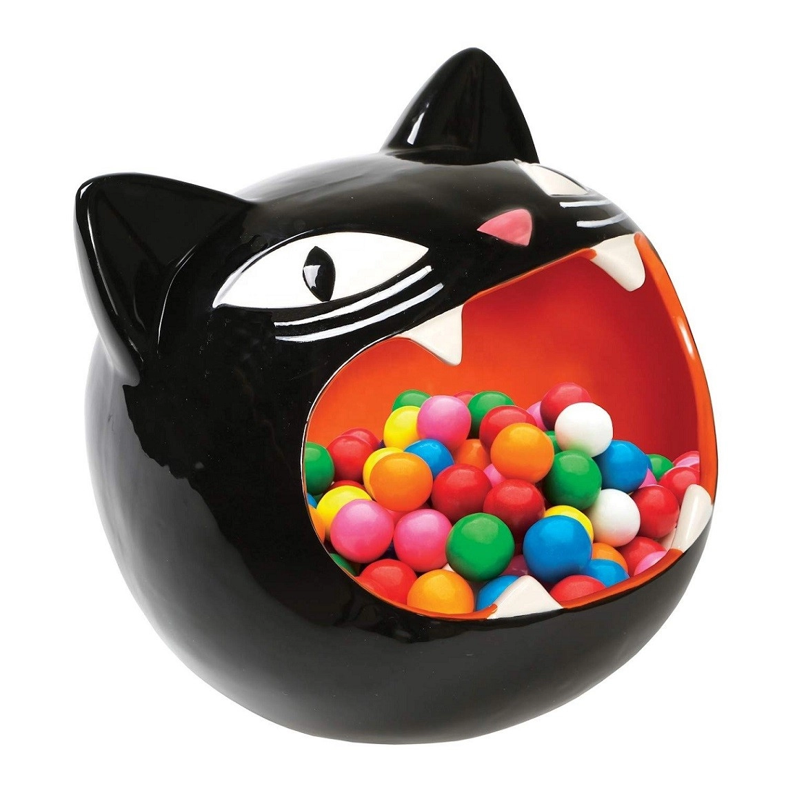 Cuenco de cerámica para dulces de gato negro, decoración para platos de gatito