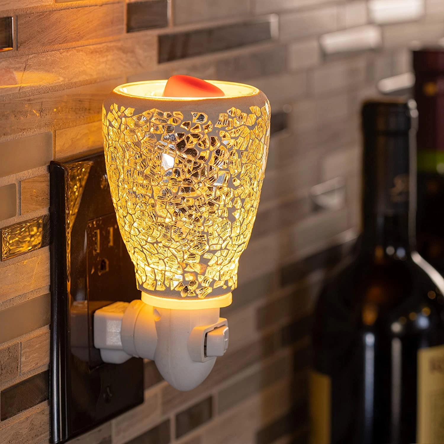 Lámpara de quemador de fusión de cera eléctrica de vidrio 3D para sala de estar