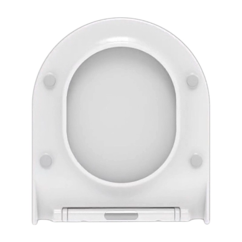 Cubierta de tapa de WC tipo cubo en forma de D delgada, asiento de inodoro termoestable para baño