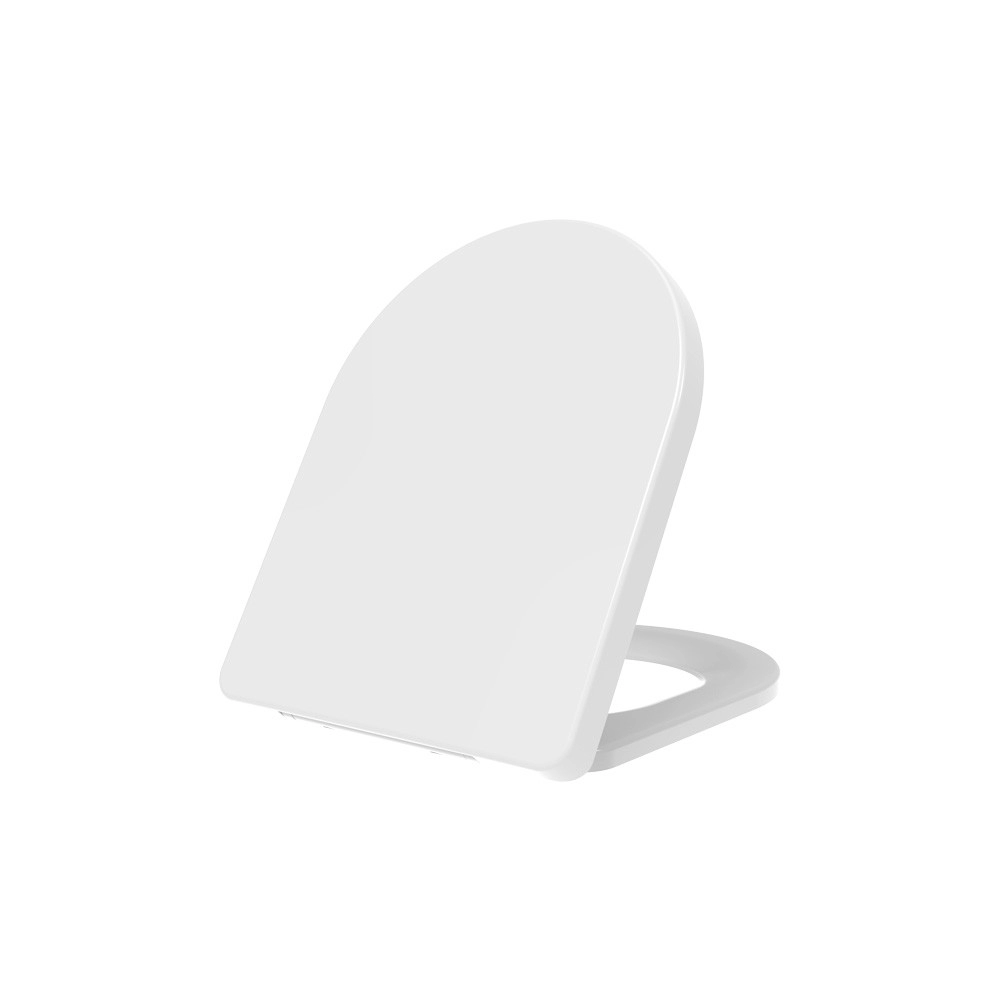 Cubierta de tapa de inodoro alargada de plástico de 17 pulgadas Cubierta de asiento de inodoro blanco en forma de PP D