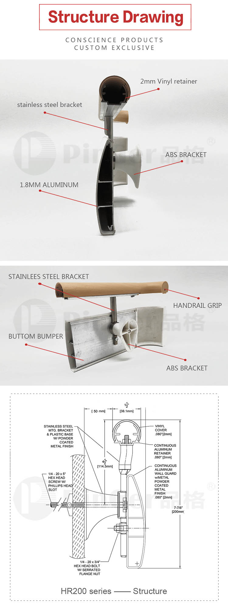 high impact vinyl cover Crash proof handrail