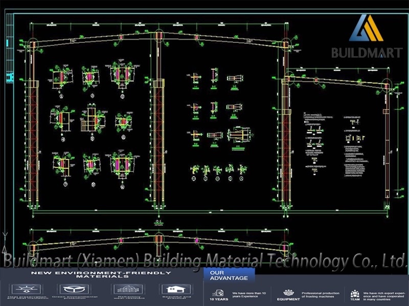 Construcción de acero estructural de bajo costo Estructura de acero prefabricada prefabricada de Warehouse