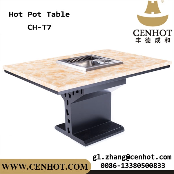 CENHOT Proveedor de mesas de comedor para restaurante Hot Pot sin humo grande