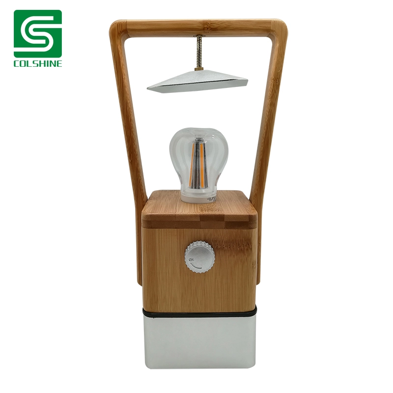 Lámpara de mesa de bambú LED Lámpara decorativa para el hogar con luz de noche recargable