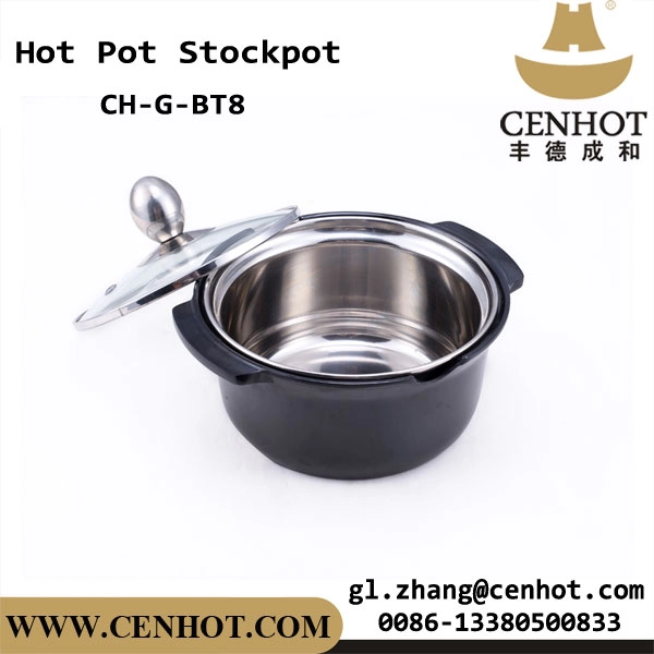 CENHOT Black Coating Mini Stock Pot para restaurante Hot Pot