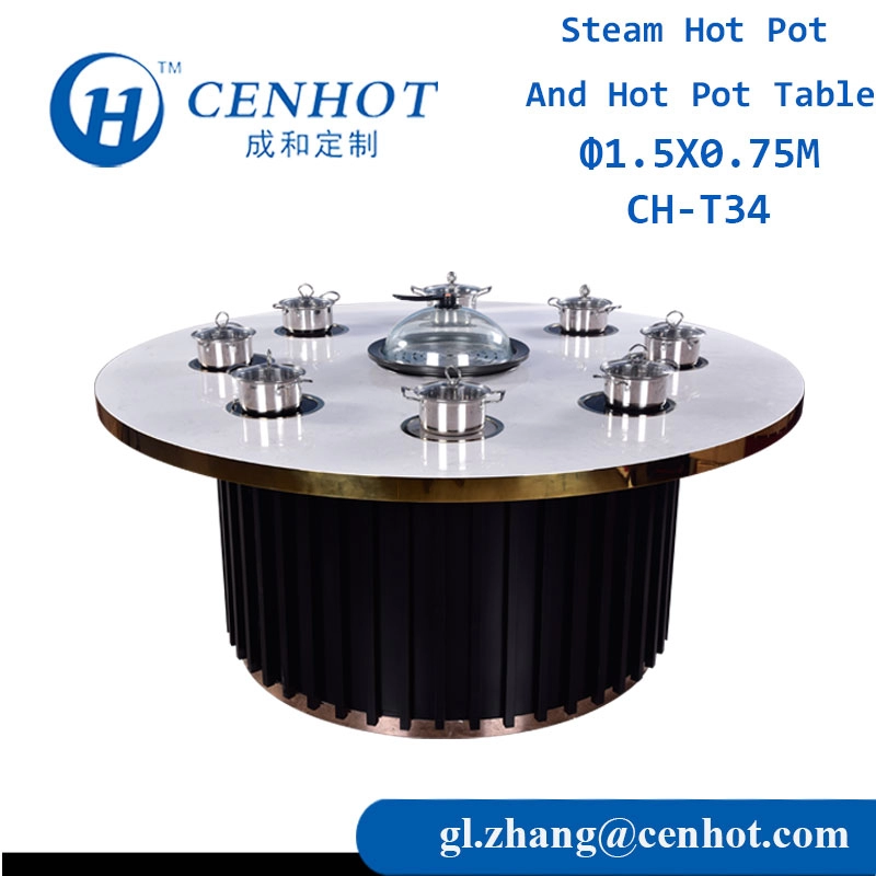 Personalice las mesas redondas de ollas calientes para restaurantes Fabricantes China - CENHOT