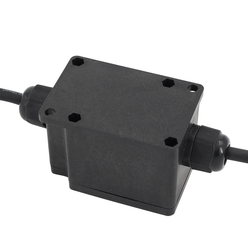 Caja de conexiones negra de plástico ABS resistente al agua IP68 para proyecto de iluminación