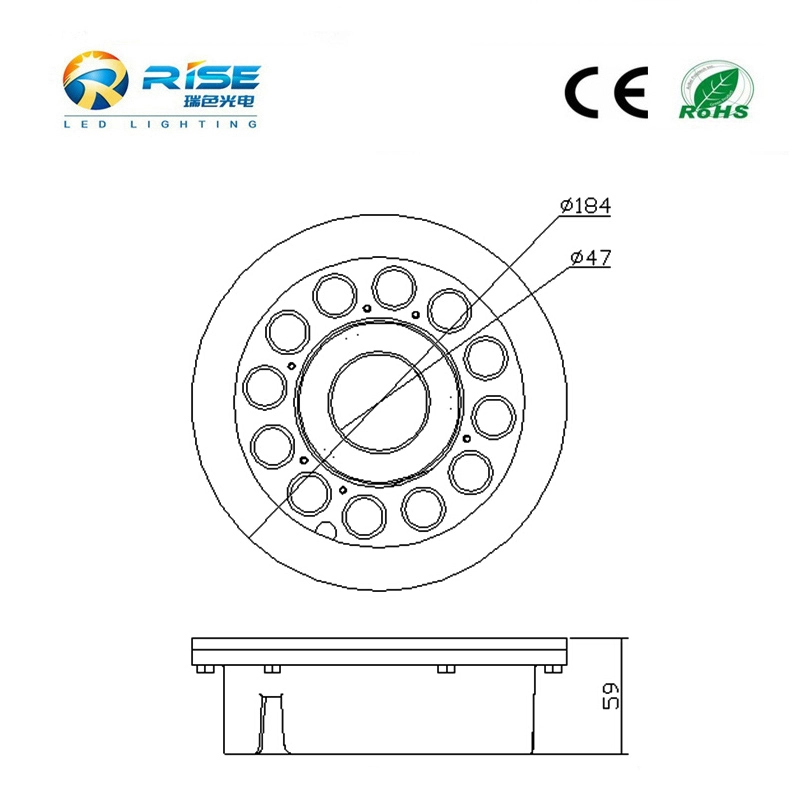 Fuente de luz LED para exteriores 12x3W 36W