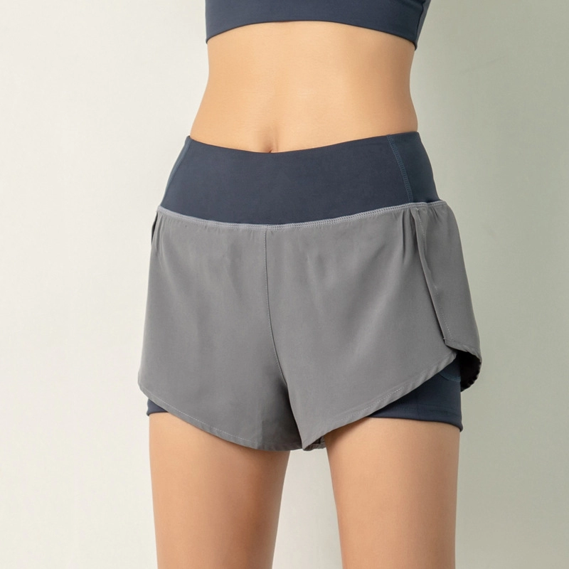 Shorts de entrenamiento de cintura alta para mujer con forro
