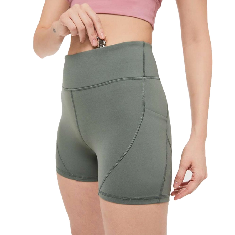 Pantalones cortos de motociclista personalizados a prueba de sentadillas de yoga de cintura alta para mujer