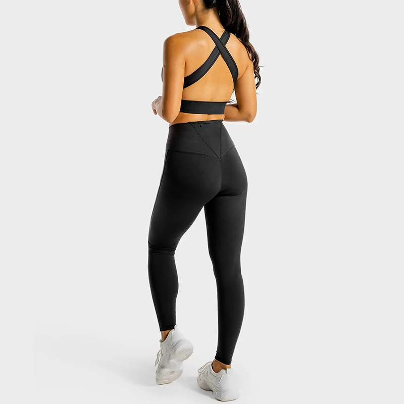 Conjunto de yoga de compresión deportiva de dos piezas Fitness para damas