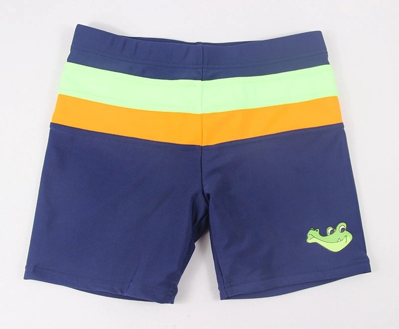 Shorts de baño azul marino para niños con rayas anchas