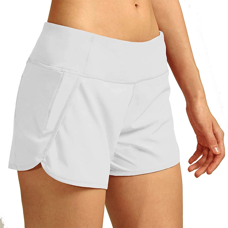 Pantalones cortos para correr para mujer con forro de malla, pantalones cortos deportivos de entrenamiento de 3 pulgadas para mujer con bolsillos para teléfono