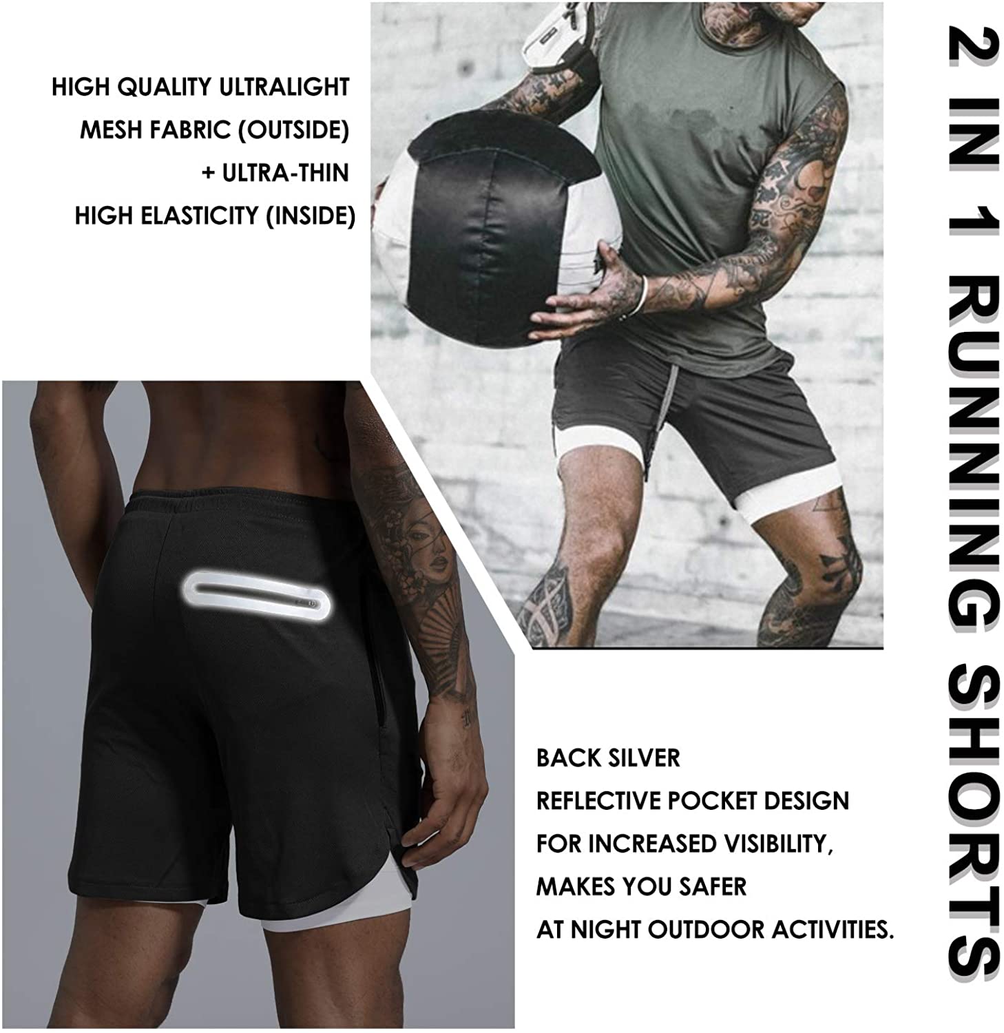 pantalones cortos de entrenamiento para hombres
