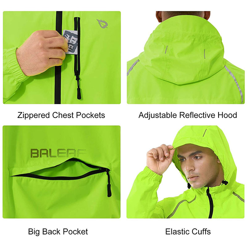 Chaquetas de running plegables de color amarillo fluorescente para hombre.