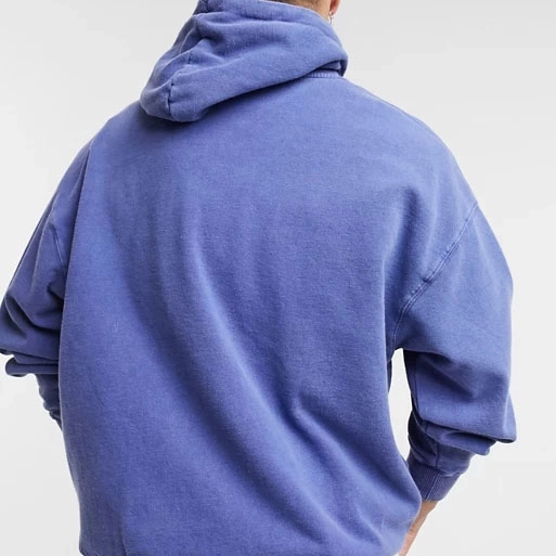 Sudadera extragrande con capucha y lavado ácido para hombre