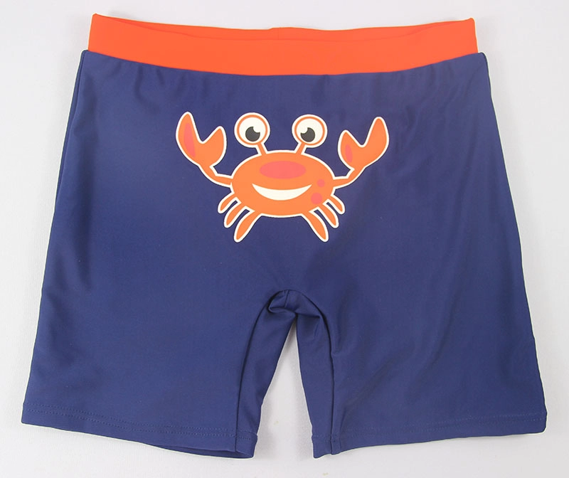 Shorts de baño azul marino para niños Cute Crab