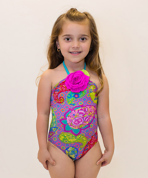 Halter little girls swimwear 