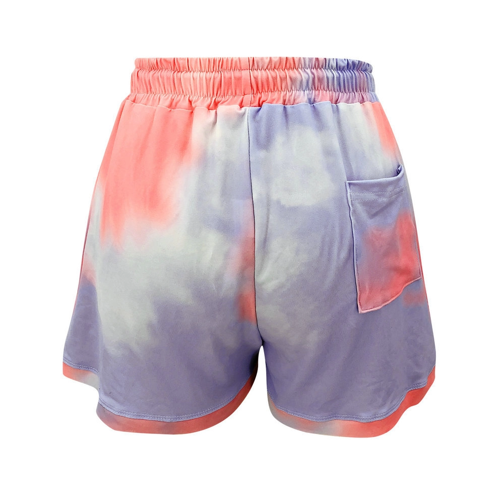 Causal Clothing Tie Dye Print Pantalones cortos Conjuntos de 2 piezas
