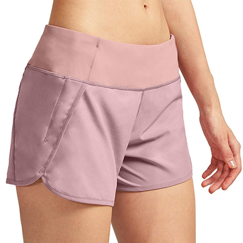 pantalones cortos deportivos de doble capa rosa