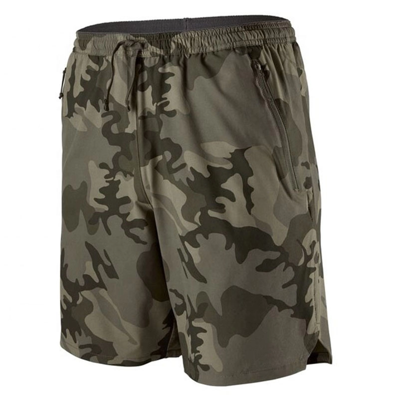 Pantalones cortos para correr con estampado de camuflaje transpirable para hombres